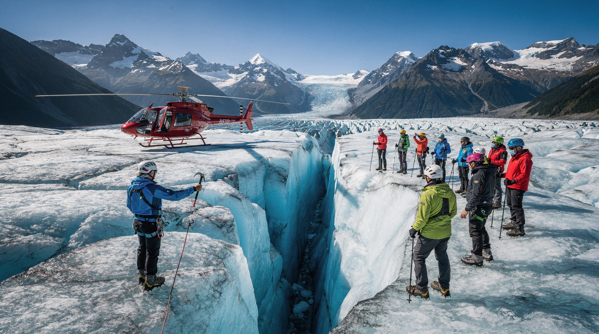 Comparação de heli-hikes — Franz Josef vs Fox vs Glaciar Tasman