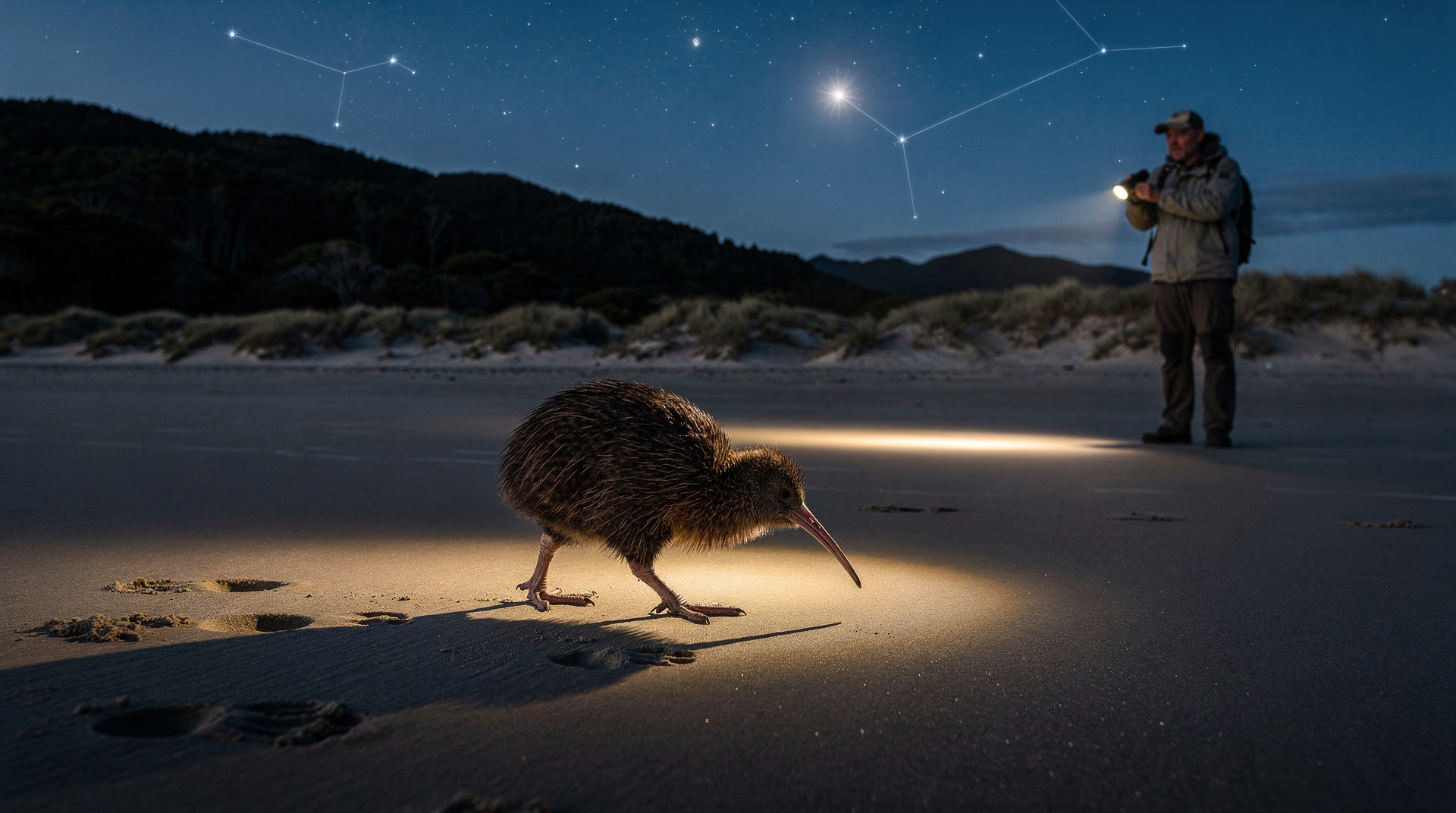 Avistamento de kiwi em Stewart Island/Rakiura