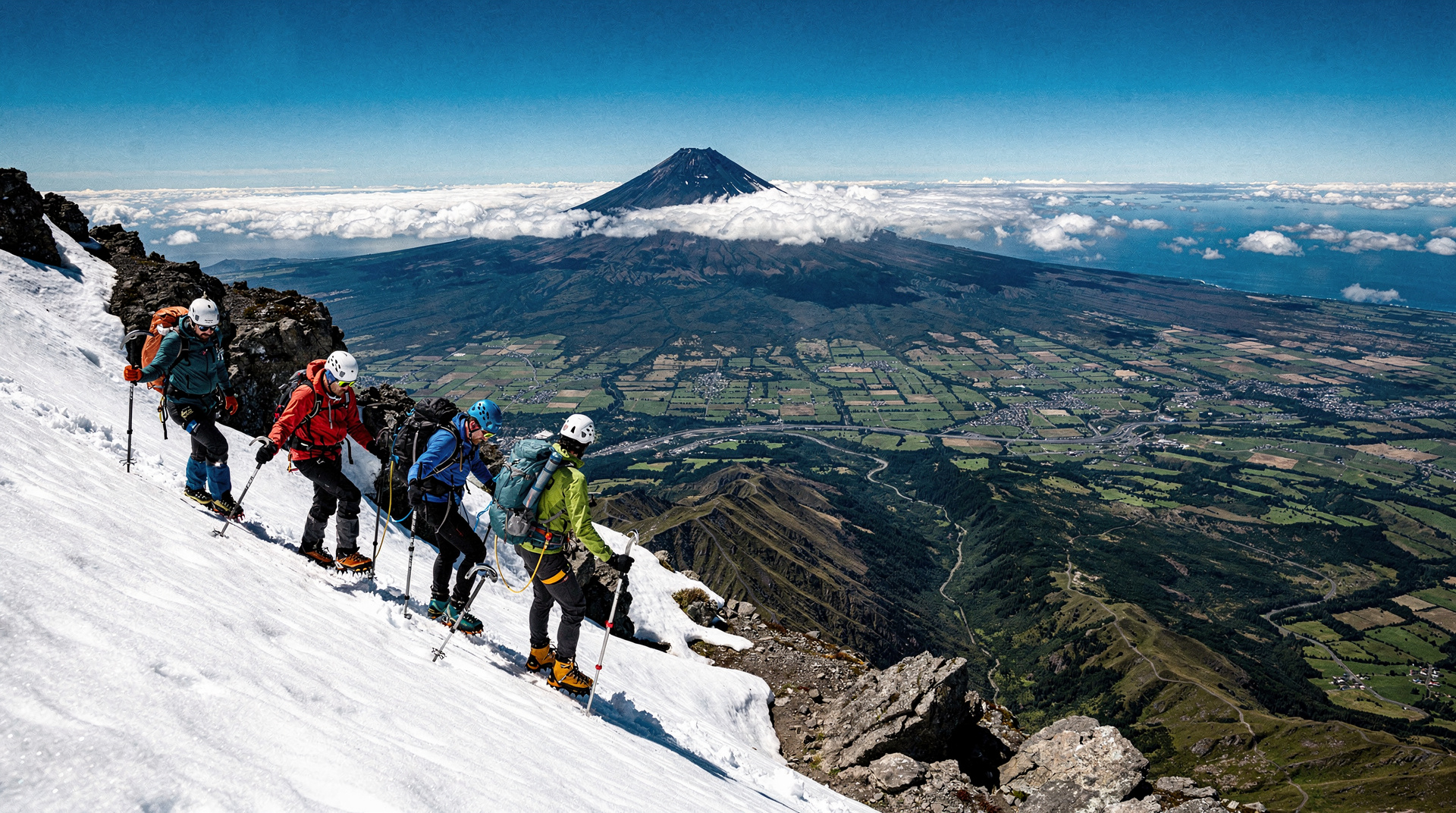 Cume do Mt Taranaki — guia sério de alpinismo