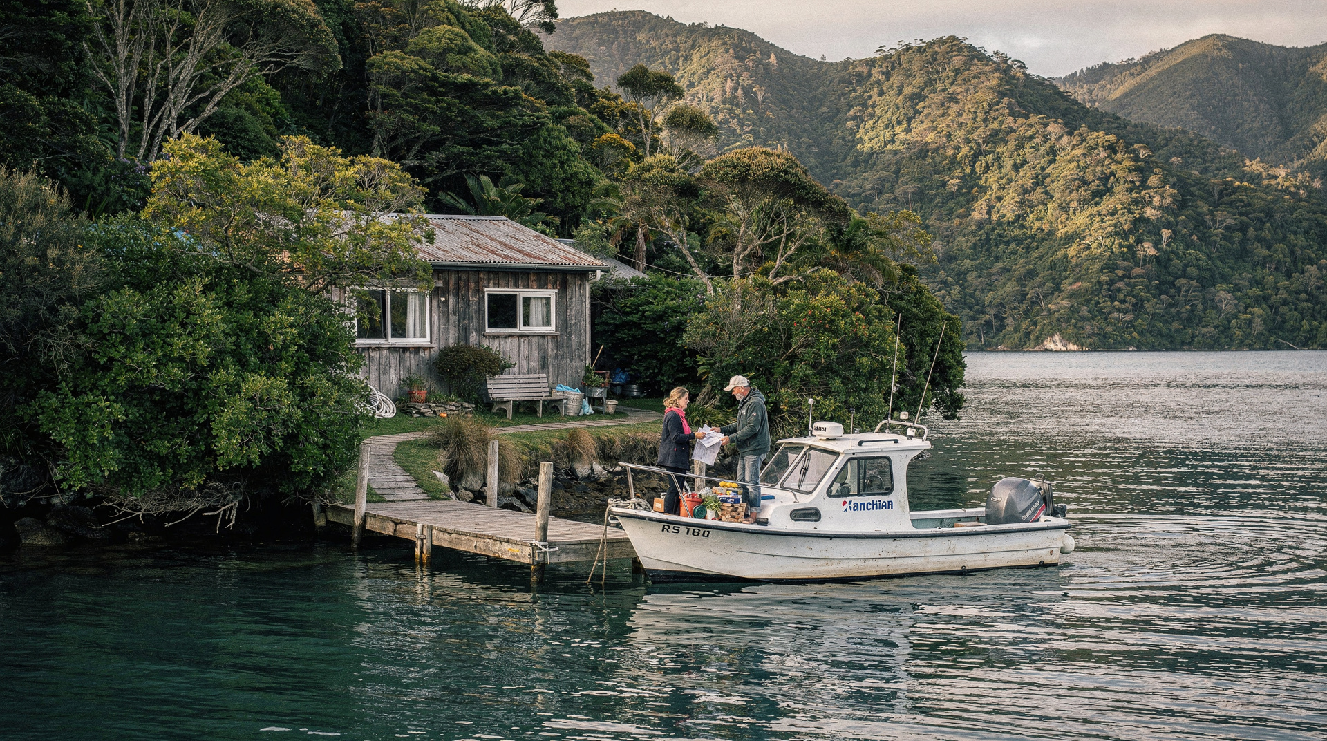 Cruzeiro de barco-correio Queen Charlotte — Marlborough Sounds ao estilo de trabalho