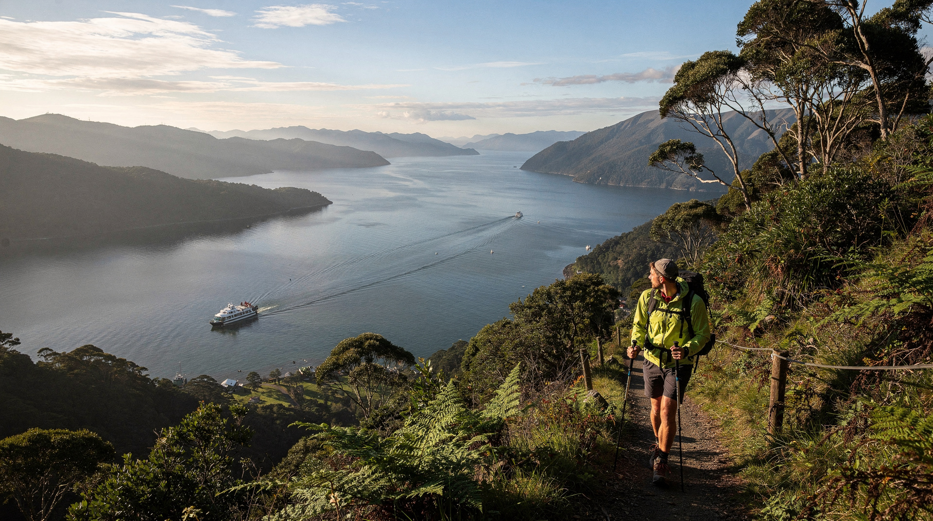 Queen Charlotte Track — caminhada de vários dias nos Marlborough Sounds