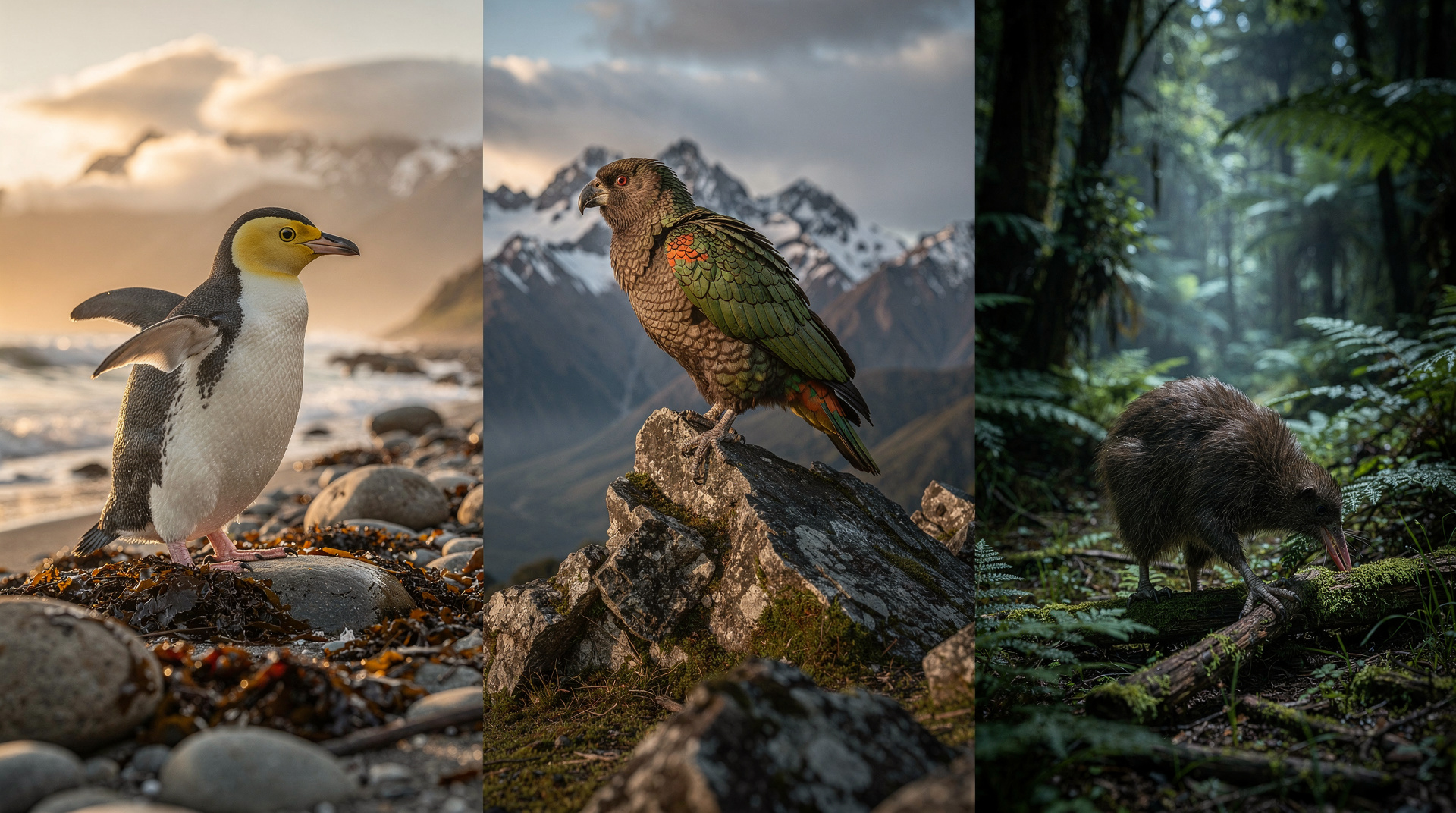 Fauna na Nova Zelândia — kiwi, pinguins, baleias e mais